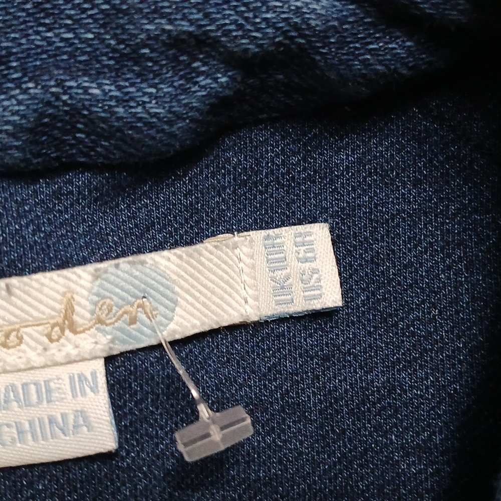 Boden Denim Dress Blue 3/4 Sleeve Round Neck Pockets Sz 6 NWOT - Picture 9 of 9